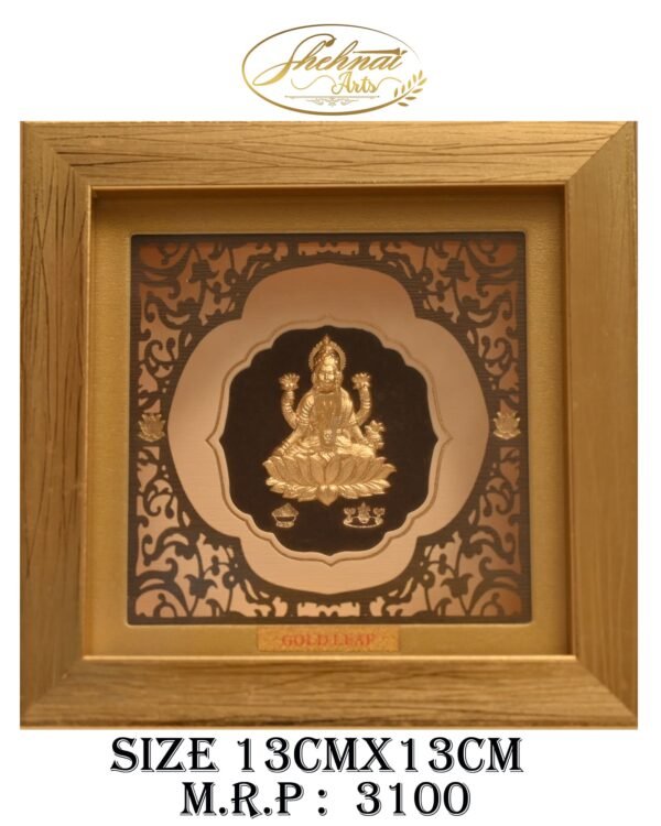 Exquisite Gold Leaf Framed Lakshmi Idol Wall Art