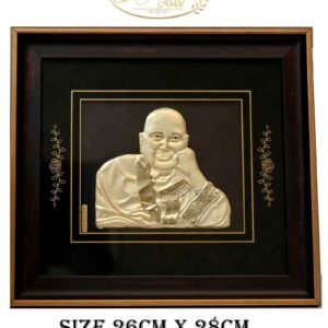 24K Gold Leaf Framed Laughing Buddha Wall Art