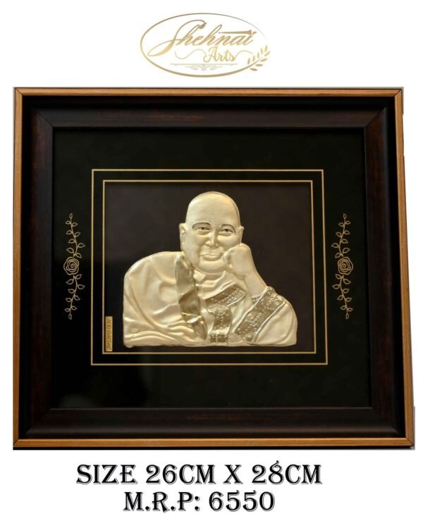 24K Gold Leaf Framed Laughing Buddha Wall Art