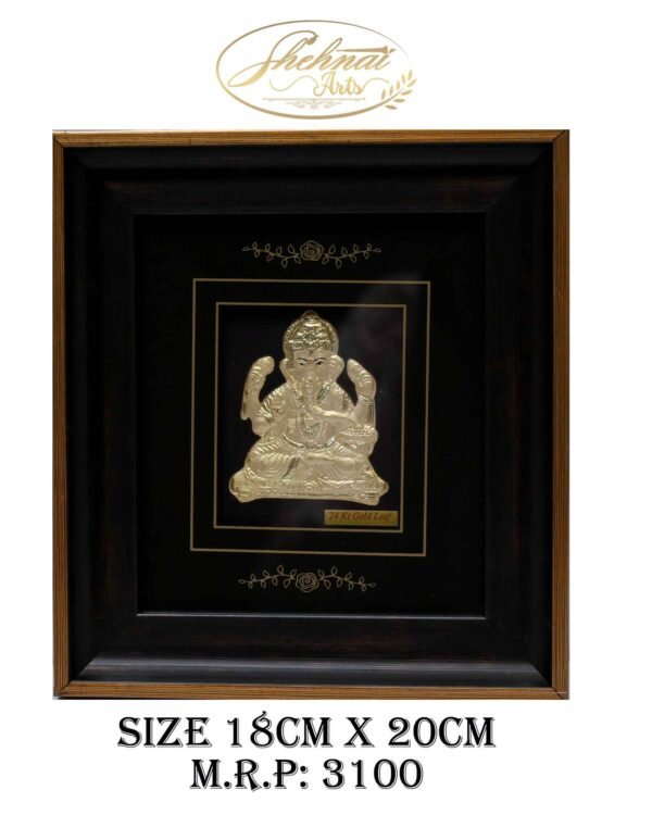 Gold Leaf Framed Lord Ganesha Wall Art