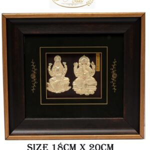 Golden Wall Frame of Lakshmi and Ganesh