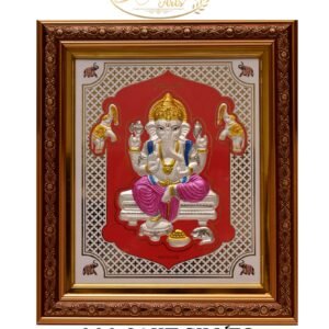 24KT Silver Colored Ganesha Frame