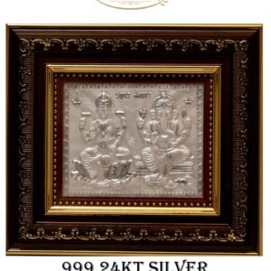 Lakshmi Ganesh 999 24KT Silver Frame