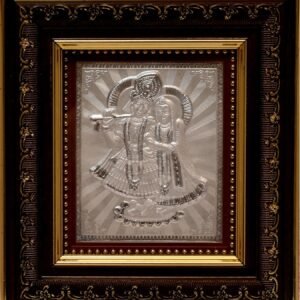 Radha Krishna 999 Silver Embossed Frame